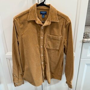 Arizona Jean Co tan corduroy button up shirt